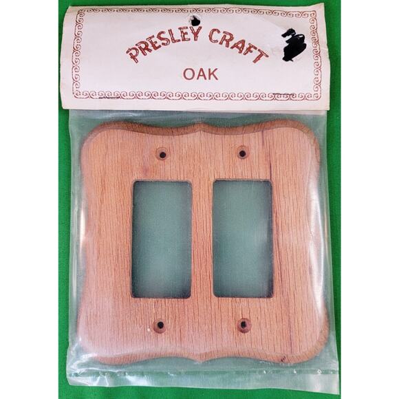 Presley Craft Natural Oak Wood Wall Plate Cover Double Rocker #82 USA - Picture 1 of 3